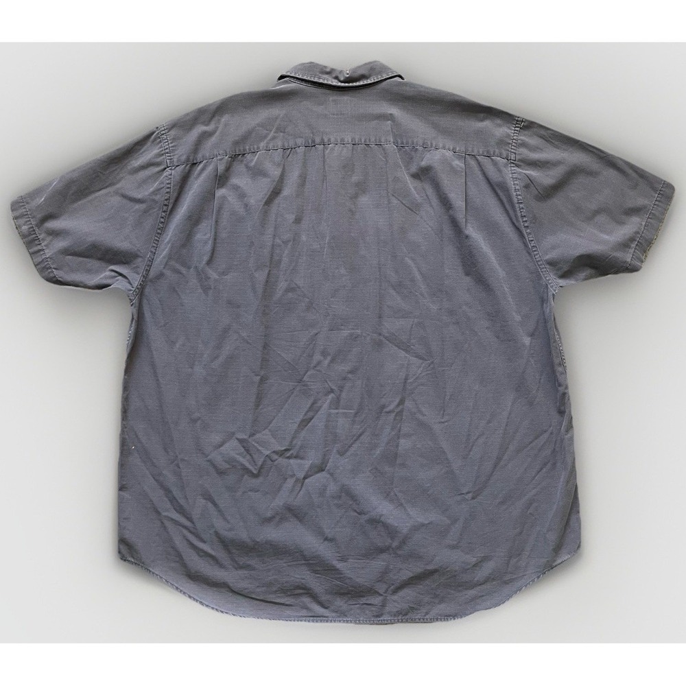 Vintage GAP Mens XXL Short Sleeve Gray Button Down Shirt 100% Cotton 90's - Picture 6 of 6
